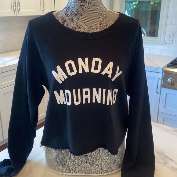 Wildfox Tops - Wild fox | Black Monday Mourning Sweatshirt | Size Small